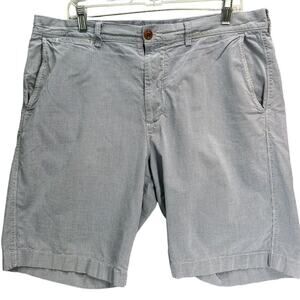 J Crew Y2K Club Shorts Men 36 Blue White Micro Houndstooth Chino Nautical Preppy